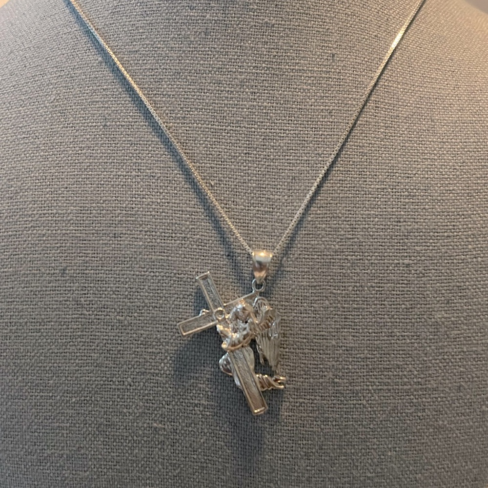 Vintage Very Rare 1ofaKind .925 Sterling Cross Necklace